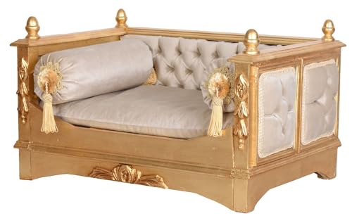 Barock Hundebett Holz Hundesofa Antik Katzenbett Katzensofa Gold 70cm cat10015 Palazzo Exklusiv von PALAZZO INT