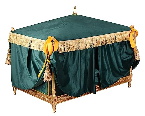 Hundebett Barock Katzenbett Himmelbett Hundekissen Betthimmel Grün 115cm cat1004 Palazzo Exklusiv von PALAZZO INT