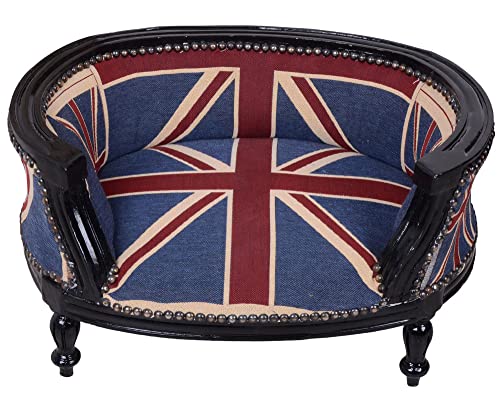 Hundesofa Barock Hundebett Union Jack Bezug Hundebettchen Mops Bully Katzenbett 70x40x47 cm cat700c29 Palazzo Exclusiv von PALAZZO INT