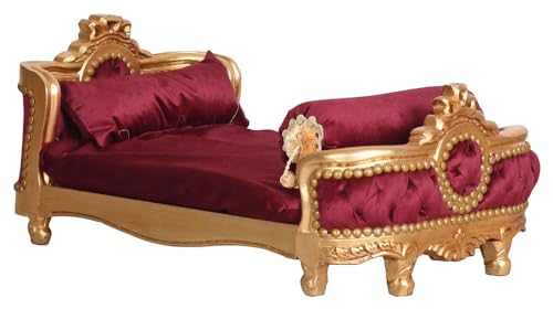 Luxus Hundebett Schlafplatz Barockbett Katzenbett Hundekissen für kleine Hunde Hundekorb Rot 86cm cat10018 Palazzo Exklusiv von PALAZZO INT