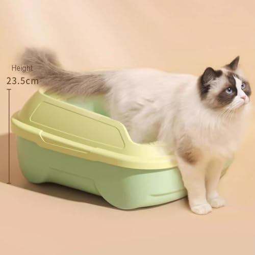 Halbgeschlossene Katzentoilette for Den Haushalt, Große Katzentoilette, Katzentoilette Aus Kunststoff Mit Streuschaufel for Katzen Mit Einem Gewicht Unter 15 Kg von PALE