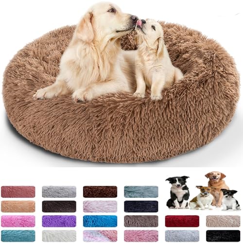 PAMEENCOS Hundebet Katzenbett Donut Plüsch Haustierbett Für Katzen Und Hunde Rundes Warme Weiche Bequeme Hundehütte Hundesofa Katze Schlafen (100cm,H) von PAMEENCOS