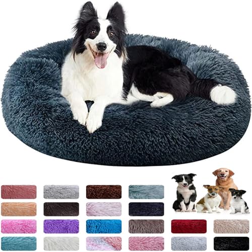 PAMEENCOS Hundebet Katzenbett Donut Plüsch Haustierbett Für Katzen Und Hunde Rundes Warme Weiche Bequeme Hundehütte Hundesofa Katze Schlafen (100cm,H) von PAMEENCOS