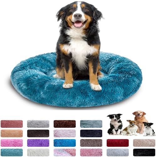 PAMEENCOS Hundebett Grosse Hunde Hundebett Waschbar Flauschig Hundekorb Weiche Plüsch Hundebetten rutschfeste Hundekörbchen Hundebett Für Mittelgroße Und Grosse Hunde Und Katzen (100cm,Beige) von PAMEENCOS