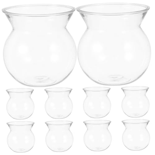 PAMINGONO 10st Mini-vase Aus Kunststoff Heimdekoration Moderne Vase Blumenvase Für Mittelstücke Tischvase Kleine Blumenvase Gesteckvase Für Getrocknete Blumen Transparent Das Haustier von PAMINGONO