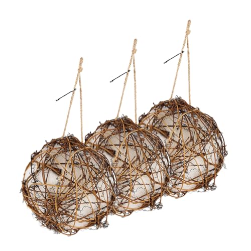 PAMINGONO 3 Stücke Kolibri Nest Vogelhäuschen Schlafplatz Tasche Wildvogel Futterspender Dekorative Nistmaterial für Garten Vogel Liebhaber von PAMINGONO