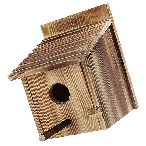 PAMINGONO Garten Holz Vogelhaus Hängevogel Brutnest Aus Hochwertigem Holz Wetterfest Ideal Für Wildvögel Dekoratives Vogelhäuschen Für Ihren Garten Einfache Montage Natürlicher Look von PAMINGONO