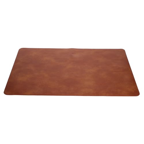 PAMINGONO Platzdeckchen PU-Tischset Doppelseitige Tischsets Haustierfuttermatte Party-Tischsets rustikale vorratsregal küche Tischsets aus PU-Leder Tischset für die Esstischdekoration Brown von PAMINGONO