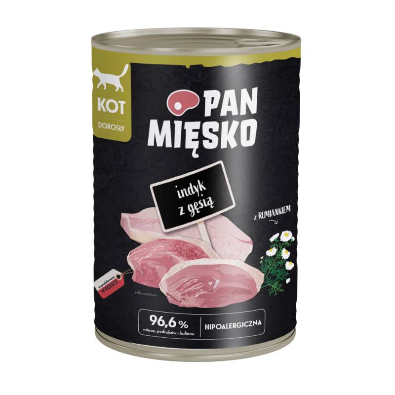 Pan Mięsko Cat 12 x 400 g - Truthahn mit Gans von PAN MIĘSKO