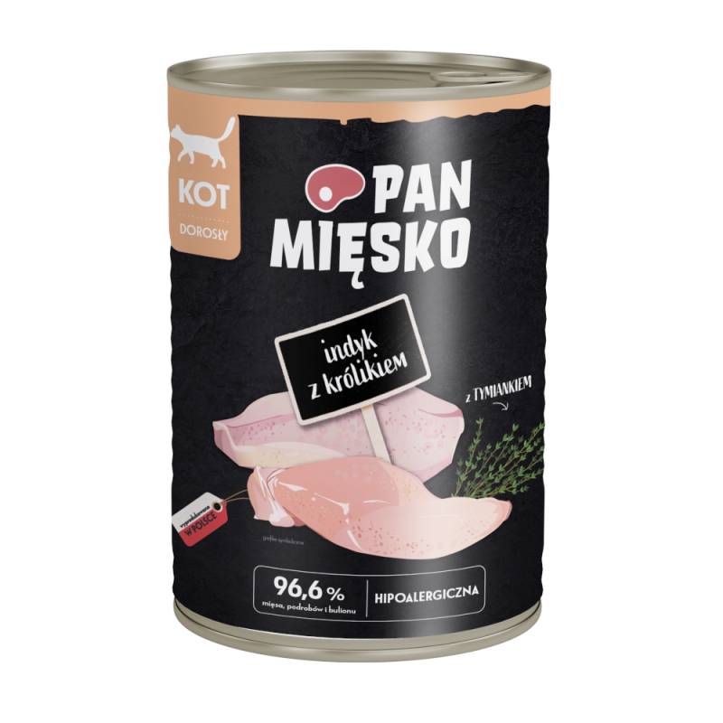 Pan Mięsko Cat 12 x 400 g - Truthahn mit Kaninchen von PAN MIĘSKO