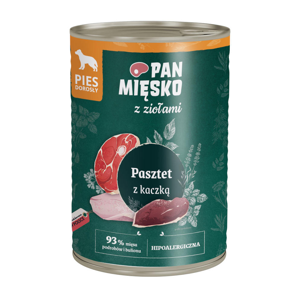 Pan Mięsko Dog 12 x 400 g - Pastete mit Ente von PAN MIĘSKO