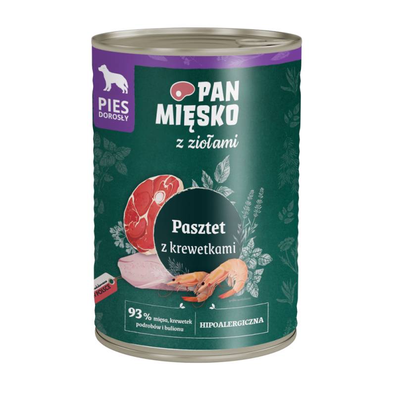 Pan Mięsko Dog 12 x 400 g - Pastete mit Garnelen von PAN MIĘSKO