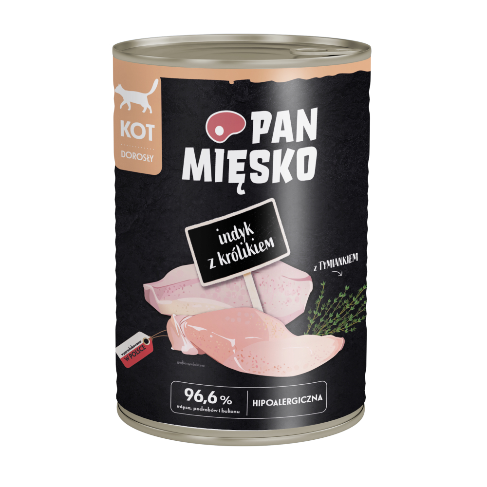 Sparpaket Pan Mięsko Cat 24 x 400 g - Truthahn mit Kaninchen von PAN MIĘSKO