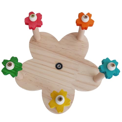 Papageien, Wellensittiche, Käfigspielzeug, bunte Blume, Papageien, Sittiche, rotierendes Spielzeug, Vogelspielzeug, niedlicher drehbarer Ständer, Spielzeug, Vogelkletterspielzeug von PANFHGFG