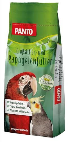 PANTO Großsittich- und Papageienfutter mit Pluramin - Bunte Saatenmischung für Papageien und Sittiche, Vogelfutter ohne Nüsse, 20kg von PANTO