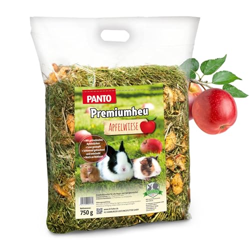 PANTO® Premium Heu Apfelwiese für Nager und Zwergkaninchen, Wiesenheu 6 x 750 g Sparpack von PANTO