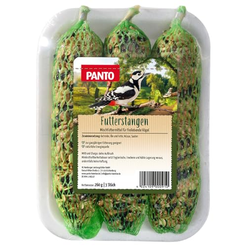 PANTO Futterstange (24 x 3 STK.) – Energiereiches Futter für Wildvögel mit Getreide und Sonnenblumenkernen, Wildvogelfutter für Körner- und Weichfresser von PANTO