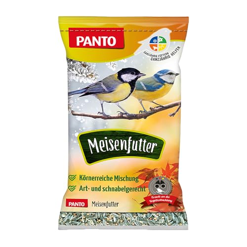 PANTO Meisenfutter – 1 kg Wildvogelfutter ganzjährig, Körnermischung für Wildvögel ohne Weizen, Hafer & Gerste, Vogelstreufutter für Meisen und andere Körnerfresser von PANTO