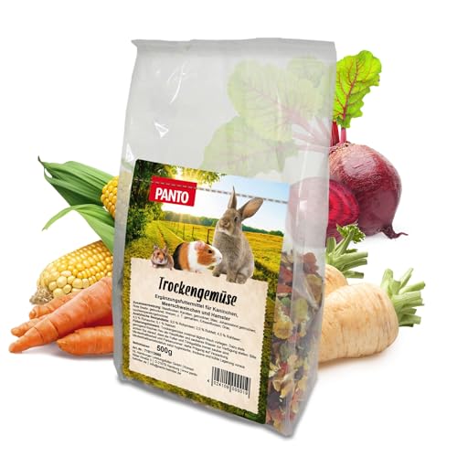 PANTO Trockengemüse - Ergänzungsfutter für Nager, Hasen, Meerschweinchen, Chinchillas, naturbelassenes Nagerfutter ohne Zuckerzusatz, 500g von PANTO