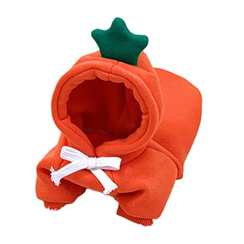 PAPABA Herbst Winter Karotte Banane Nebel Hund Welpen Kordelzug Hoodie Haustier Warme Orange 2XL. von PAPABA