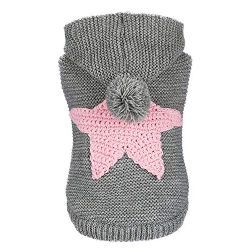 PAPABA Winter Herbst Haustier Hund Warm gestrickt Pullover Kleidung Mantel mit Kapuze Rosa M von PAPABA