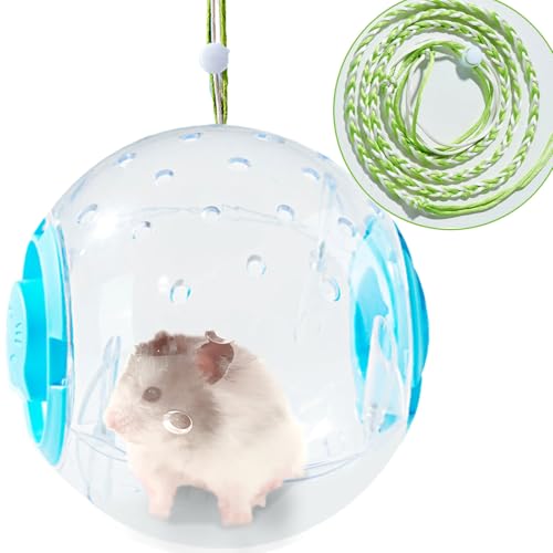 Hamsterball mit Leine, kleines Haustierspielzeug, Spielzeug für Kleintiere, Käfigzubehör für Rennmäuse, Maus, Laufen, Training, Hamster, Maus, Rennmaus von PAPIEEED