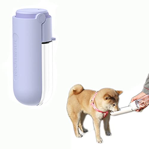 PAPIEEED Faltbare Hunde-Wasserflasche, drehbarer Haustier-Getränkespenderbecher mit Klappspüle, tragbare Hunde-Wasserflasche für Outdoor-Spaziergänge, Wandern, Reisen von PAPIEEED