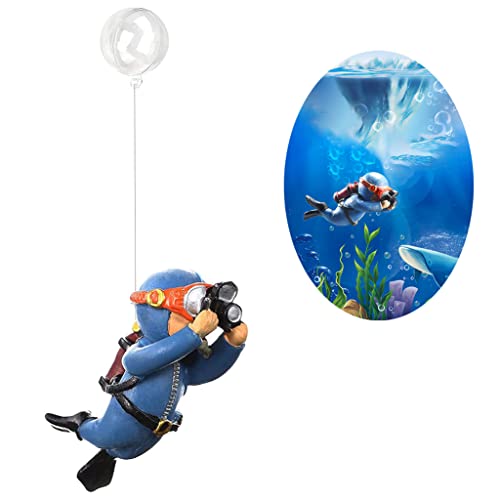 PAPIEEED Floating Diver Fish Tank Decorations, Cute Aquarium Ornament Accessories Artificial Resin Fish Bowl Decor von PAPIEEED