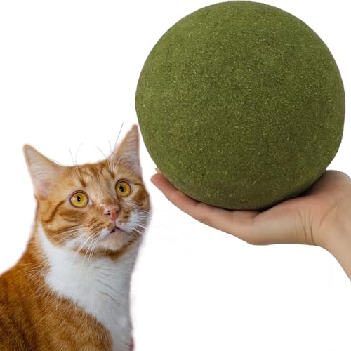 PAPIEEED GIANT Cat Catnip Ball for Cats, 3.9 Inches Riesige Katze Katzenminze Spielzeug | Indoor Katze Lecken Kauspielzeug Ballspiel von PAPIEEED