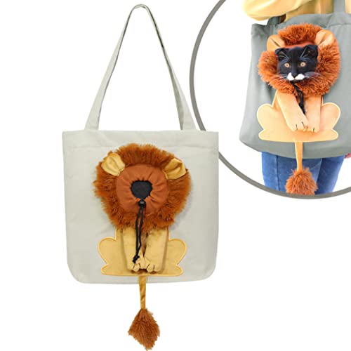 PAPIEEED Haustier Katze Tragetasche Canvas Tragetasche Cat Sling Pack für Ausflüge Gehen Geldbörse für Chihuahua Bichons Zwergspitz von PAPIEEED