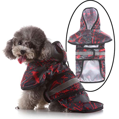 PAPIEEED Haustier-Regenmantel mit Kapuze, Krieger-Stil, Hundeponcho, wasserdichte Jacke für Outdoor-Aktivitäten, Hundemantel Kleidung von PAPIEEED