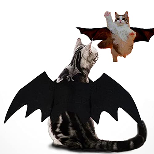 PAPIEEED Katzenkostüm Fledermausflügel für Halloween, Haustier-Cosplay, Verkleiden von Geschirr, Zubehör, Halloween-Dekorationen, Outfit für Welpen, Kätzchen, Party, Fledermaus, Cosplay von PAPIEEED