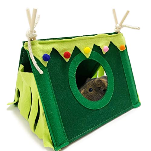 PAPIEEED Mäusehauszelt, weiches Meerschweinchen-Tipi Hütte, Prisma Hamster Tunnel Versteck Kleintierkäfig Zubehör von PAPIEEED