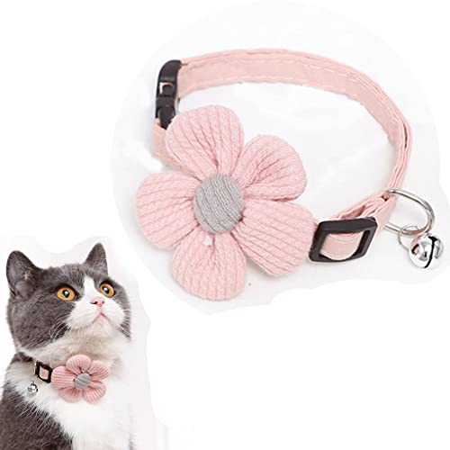 PAPIEEED Süßes Haustier-Halsband, verstellbar, Katzen-Charm, Zubehör, Halskette, Gurt mit Glocke, Sonnenblume, Katzendekoration für Kätzchen, Welpen von PAPIEEED