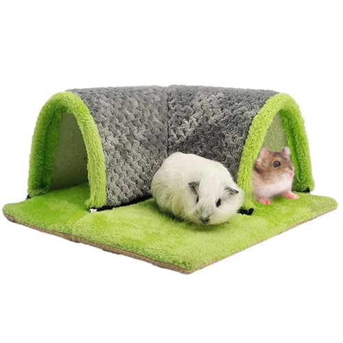 PAPIEEED Warmes Tunnelversteck für Kleintiere, weiches Meerschweinchenbett, abnehmbare Hamsterhäute und Röhren, Käfigzubehör für Zuckergleiter, Maus, Igel, Chinchilla von PAPIEEED