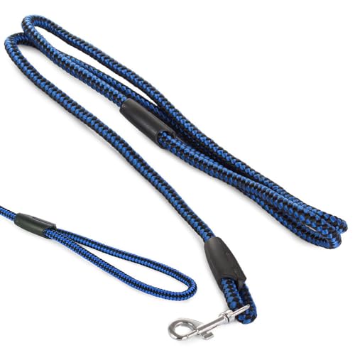 PARENCE.- Widerstandsfähige Nylon-Hundeleine mit Griff/Haustierleine - 1m20, Blau und Schwarz von PARENCE