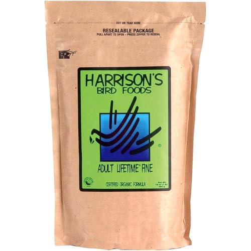 Harrisons Adult Lifetime Fine - Ganzjährig mittelkörnige Pellets 2,27 kg, Mittelkörniges Vogelfutter, 2,27 kg Vogelgranulat, Futter für Adulte Vögel, Hochwertiges Vogelgranulat von PARROTPLANET.PL