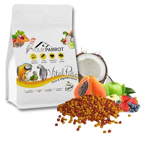 Ihr Papagei - Vital Pellets Obst- und Gemüsemischung - Pellets für mittelgroße und große Papageien, 3 kg, Vogelpellets, Obst- und Gemüsemischung, Papageienfutter, mittelgroße Papageien, große Papageie von PARROTPLANET.PL