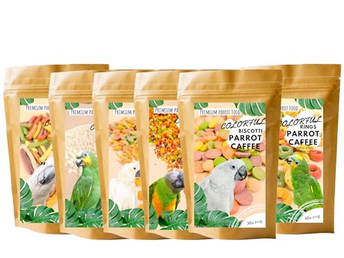 Set mit 6 Packungen Favourite Treats von Premium Parrot Food von PARROTPLANET.PL