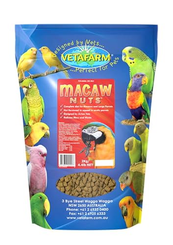 VETAFARM- MACAW NUTS - Ganzjährig nahrhafte Pellets für AR und andere südamerikanische Papageien 2kg, Papageienpellets, nahrhaftes Papageienfutter, Papageiendiät, ganzjähriges Papageienfutter, gesunde von PARROTPLANET.PL