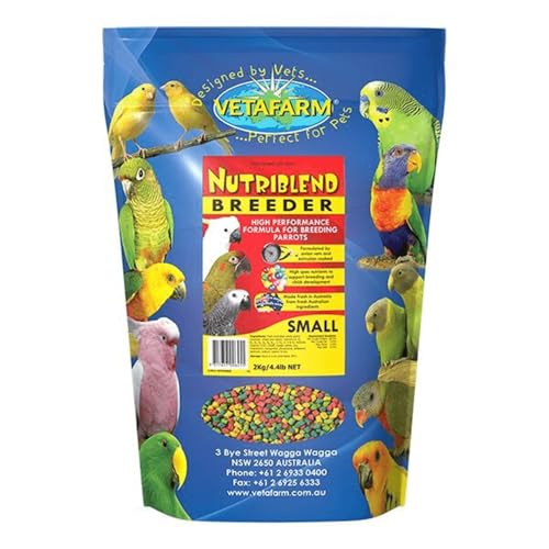 VETAFARM - NutriBlend Breeder - Veterinärgranulat - BREEDER für alle Papageien 2kg, Komplettnahrung, Essentielle Nährstoffe, Vitamine und Mineralien, Für alle Papageien, Verbesserung der Vogelgesundhe von PARROTPLANET.PL