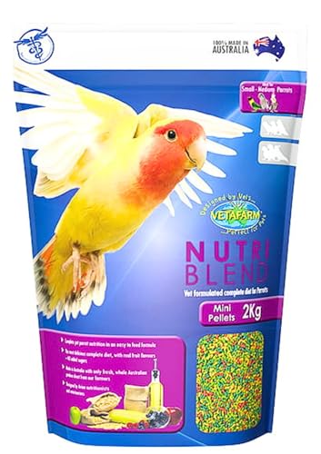 VETAFARM- NutriBlend Mini PELLETS - Ganzjahrespellets für kleine Papageien 350g, Mini-Pellets für kleine Papageien, Pellets für Vögel, gesundes Futter für Papageien, Ganzjahresfutter für kleine Vögel von PARROTPLANET.PL