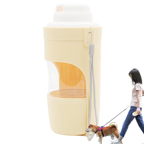 Hundewasserflaschen zum Spazierengehen, Reise-Hundewasserflasche - Vielseitige Trinkflasche für Hunde mit Futterbehälter | Kompakter Wasserflaschennapf für Hunde. Wassernapfspender für Hunde von PASSI