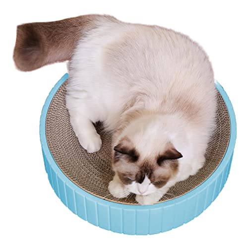 Kratzbrett Rund Katzenkratzbrett Reversible Runder Katzenkratzer Lounge Bett, Haltbares Katzenkratzbrett, Wellpappe Kratzbrett Couch, Oval Wellpappe Kratzpad Katzenkratzpad von PASSI