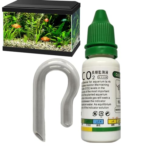 PASSI CO2-Indikator-Lösung, Tropfen-Checker-Lösung, Kohlendioxid-pH-Checker, Wasser-CO2-Checker, transparentes Aquarium-CO2-Kit für bepflanzte Aquarien, CO2-System von PASSI