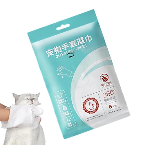 PASSI Haustier-Badetücher, pflegende Handschuhe, ausspülbar, Shampoo-Fäustlinge, beruhigend und sicher für Hunde und Katzen von PASSI