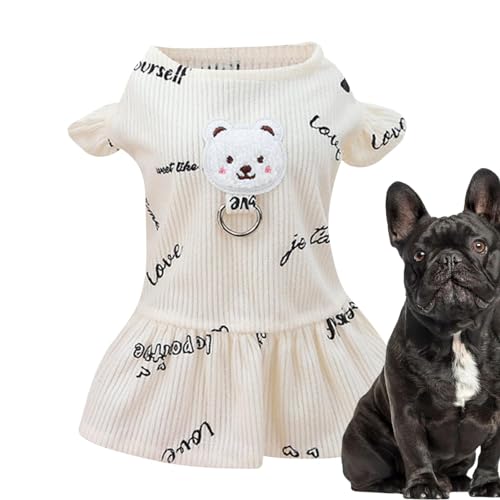 PASSI Hundekleid für kleine Hunde | Polyester-Hundekostüm mit Cartoon-Bär-Muster, weich, bequem, für den täglichen Gebrauch, modisches Haustier-Outfit für kleine Hunde, Welpen, Haustiere, Katzen von PASSI