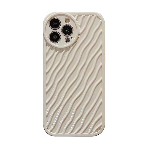 PASUTO Kompatibel mit iPhone 14 Pro 6,1 Zoll (15,7 cm), 3D-Wellenform, weiches TPU, wasserdicht und Kratzfest für iPhone 13 (Milchweiß) von PASUTO