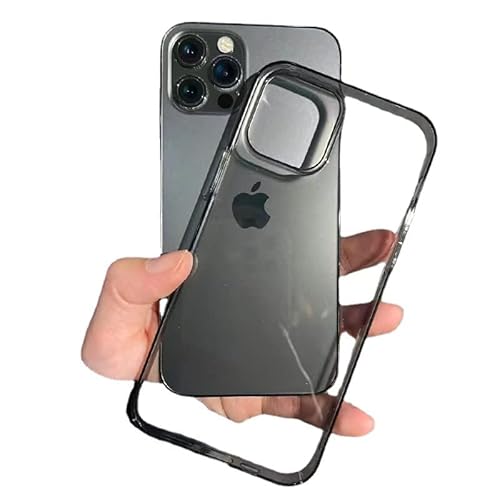 Schutzhülle für iPhone 14 PRO Max – Schutz vor Sturz, Vergilbung und Anti-Ausbleichen mit doppelter Schutzschicht, schlankes und transparentes Design – Schutzhülle für iPhone Crystal Clear. Dunkelgrau von PASUTO