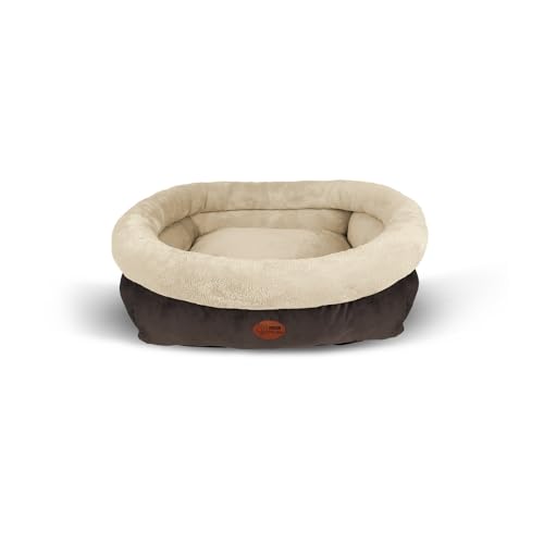 PATAM Hunde- und Katzenbett – Abnehmbarer Bezug, weich und rutschfest – maschinenwaschbar – Kira Beige, Medium 61 x 56 x 20 cm von PATAM